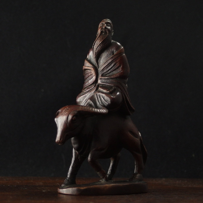 民國黃楊木老子騎牛像G3046 館藏非賣品:: GUCH ART